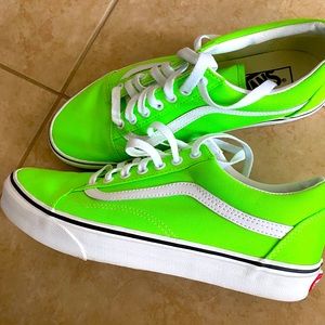 Neon green old School vans